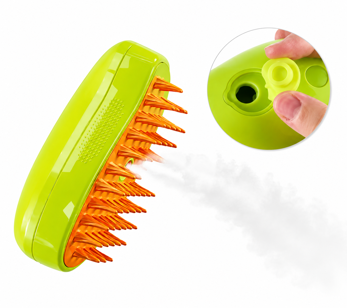 Cepillo Vaporizador para Mascotas 3 en 1 | Removedor de Pelo para Perros y Gatos con Masaje y Vapor